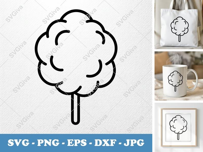Cotton Candy Fresh SVG | Puffy, Inflated Forms | PNG DXF EPS | Cricut Silhouette Cut File