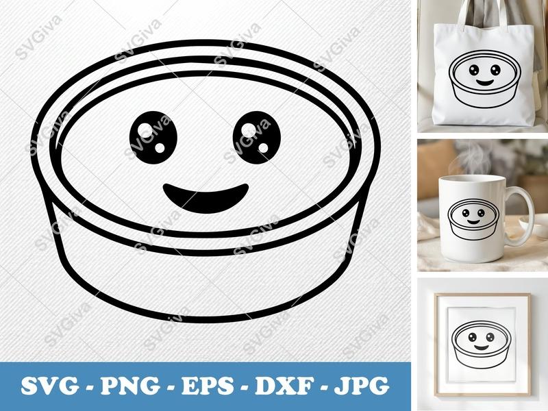 Crème Brûlée Kawaii SVG | Cute Dessert PNG EPS DXF Cut File for Cricut, Silhouette | Sweet Food Clipart