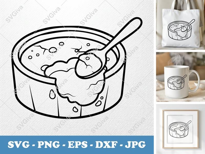 Crème Brûlée Partially Eaten SVG | Friendly Rounded Bean-Shaped Cut File | PNG DXF EPS for Cricut Silhouette