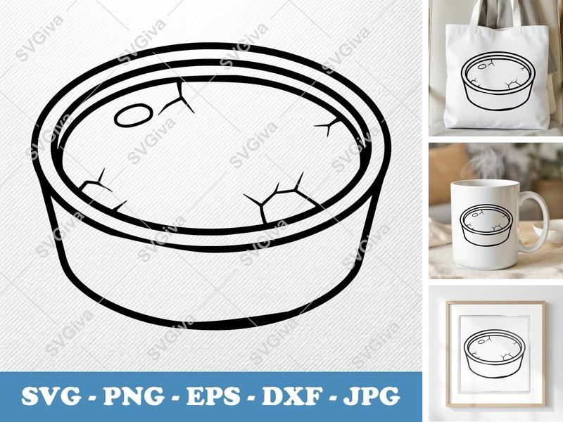Crème Brûlée SVG | Dessert Clipart, Outline Cut File | PNG EPS DXF for Cricut, Silhouette | Foodie Design