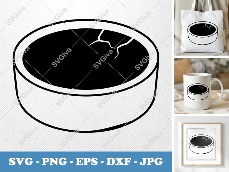 Crème Brûlée SVG | Dessert Icon, Food Clipart, Cracks | PNG EPS DXF for Cricut, Silhouette | Modern Sweet Treat Cut File