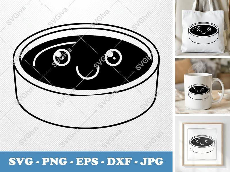 Crème Brûlée SVG | Kawaii Dessert Face, Cute Food PNG EPS DXF | Cricut & Silhouette Cut File, Modern Sweet Treat