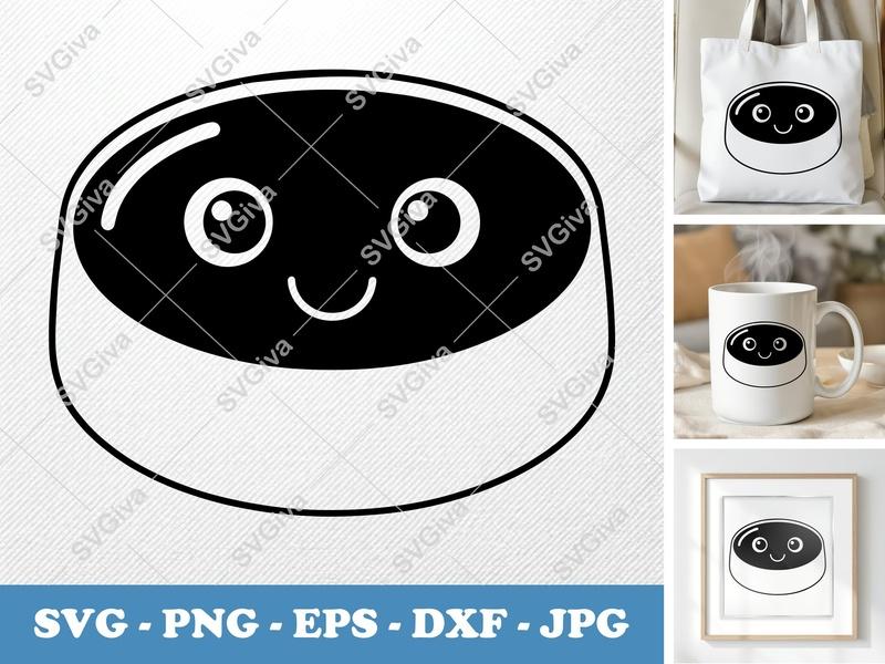 Crème Brûlée SVG | Kawaii Dessert Face | PNG EPS DXF Cut File for Cricut & Silhouette | Cute Food Clipart