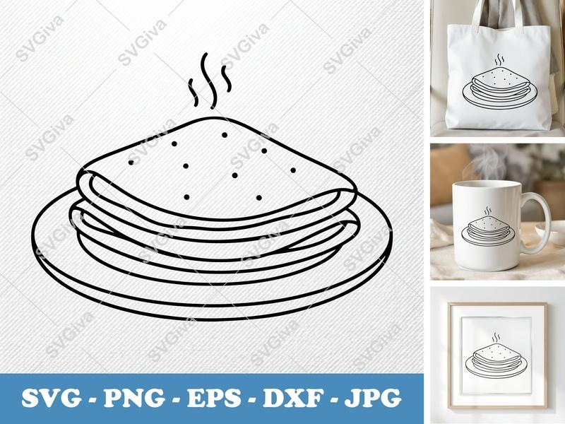 Crepes Fresh SVG | Friendly Bean-Shaped Cut File | PNG DXF EPS | Cricut Silhouette Kitchen Design