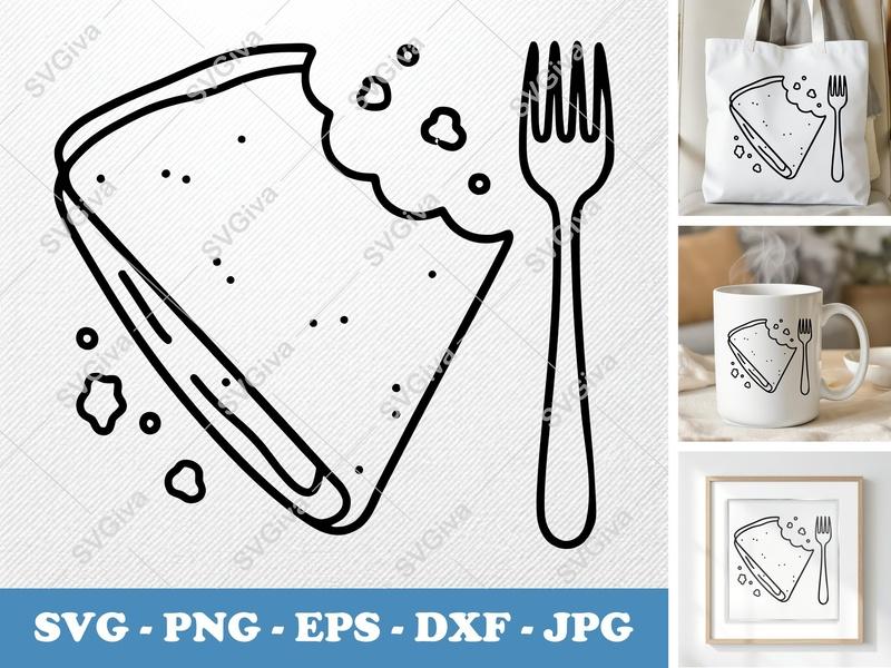 Crepes Partially Eaten SVG | Friendly Rounded Cartoon Cut File for Cricut | PNG DXF EPS | Kitchen Food Vector Design