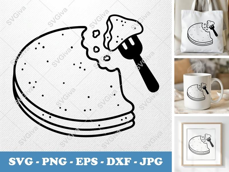 Crepes Partially Eaten SVG | Puffy Pillow Soft Shapes | PNG DXF EPS | Cricut Silhouette Kitchen Food