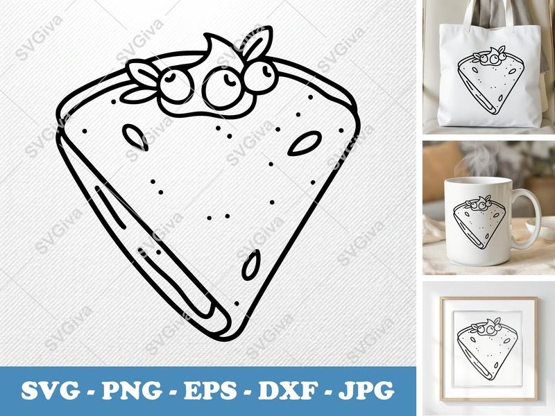 Crepes with garnish SVG | Friendly Bean-Shaped Forms | PNG DXF EPS | Cricut Silhouette File