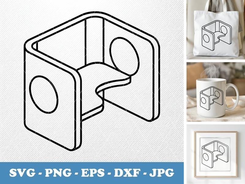 Cubicle isometric angle SVG | Rounded Body, White Circle, Bean-shaped | PNG EPS DXF for Cricut, Silhouette