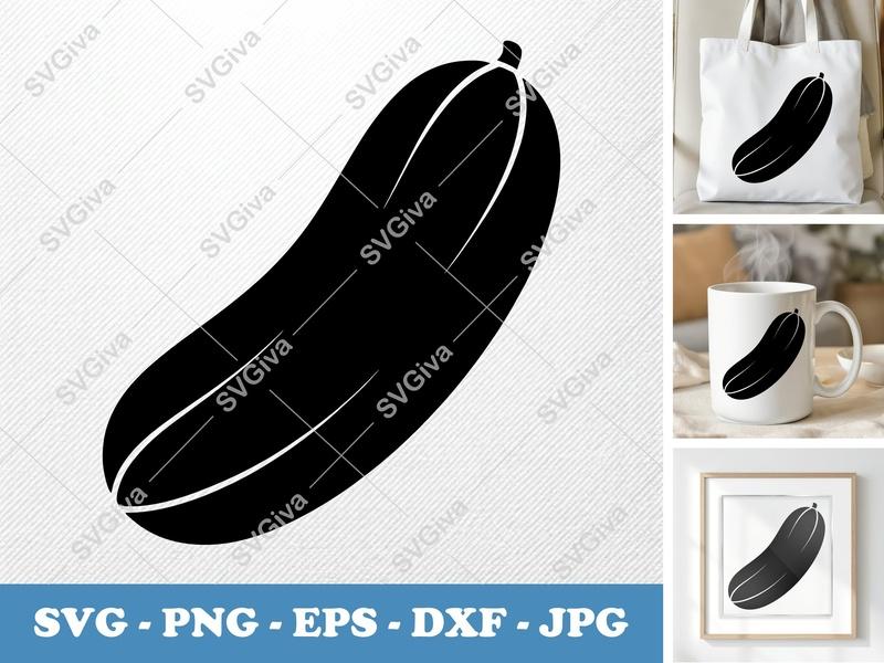 Cucumber SVG | Fresh Produce Cut File PNG DXF EPS Cricut Silhouette
