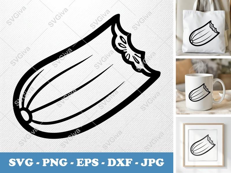 Cucumber SVG | Partially Eaten Vegetable PNG DXF EPS Cut File for Cricut Silhouette