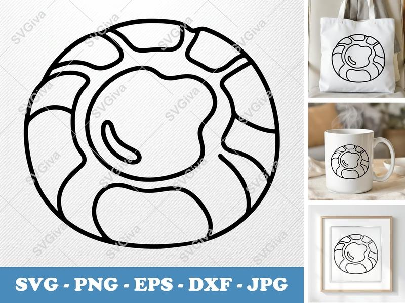 Danish Pastry SVG, Modern Clean Food Icon | PNG EPS DXF | Cricut Silhouette Cut File, Bakery Dessert