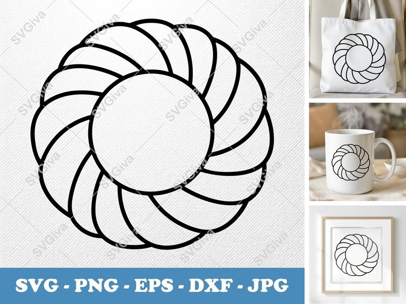 Danish SVG Modern Swirl Pastry Outline, Bakery Food SVG | PNG EPS DXF for Cricut, Silhouette