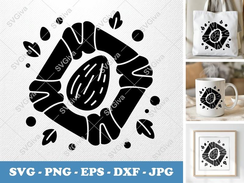 Danish with Garnish SVG | Puffy Pillow-Soft Forms | PNG DXF EPS | Cricut Silhouette Baking Dessert