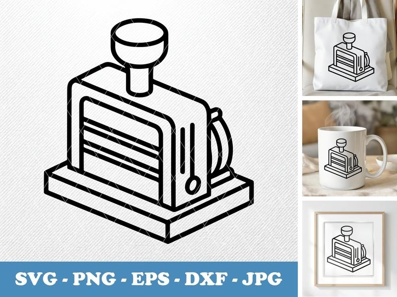 Date Stamp isometric angle SVG | Double Outline Icon, Outline Clipart | PNG EPS DXF for Cricut, Silhouette, Vector
