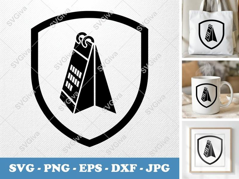 Desk Calendar in side view profile SVG | Shield Frame, Minimal Icon | PNG EPS DXF for Cricut Silhouette