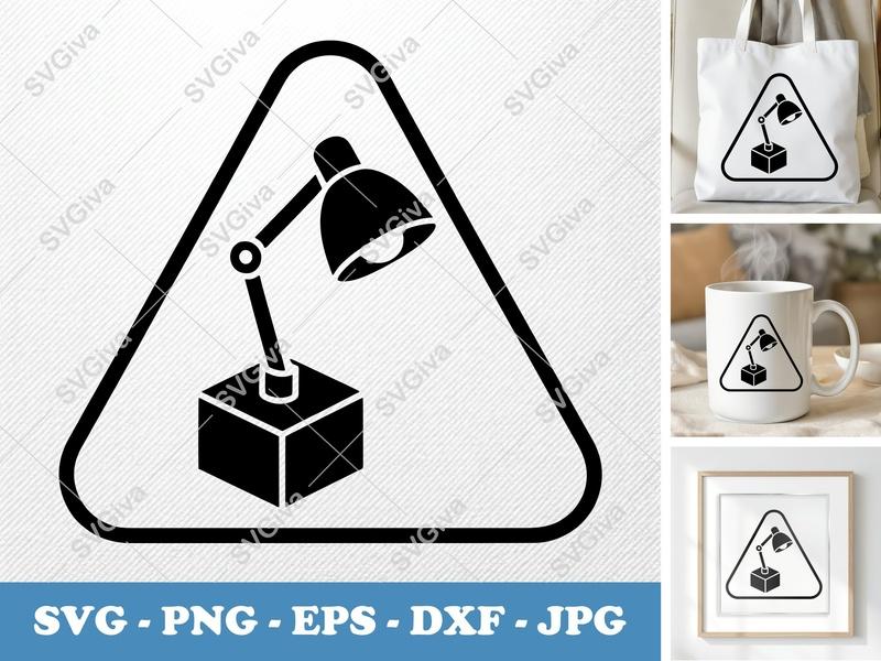 Desk Lamp SVG | Modern Clean Design | Desk Light PNG EPS DXF | Cricut Silhouette Cut File