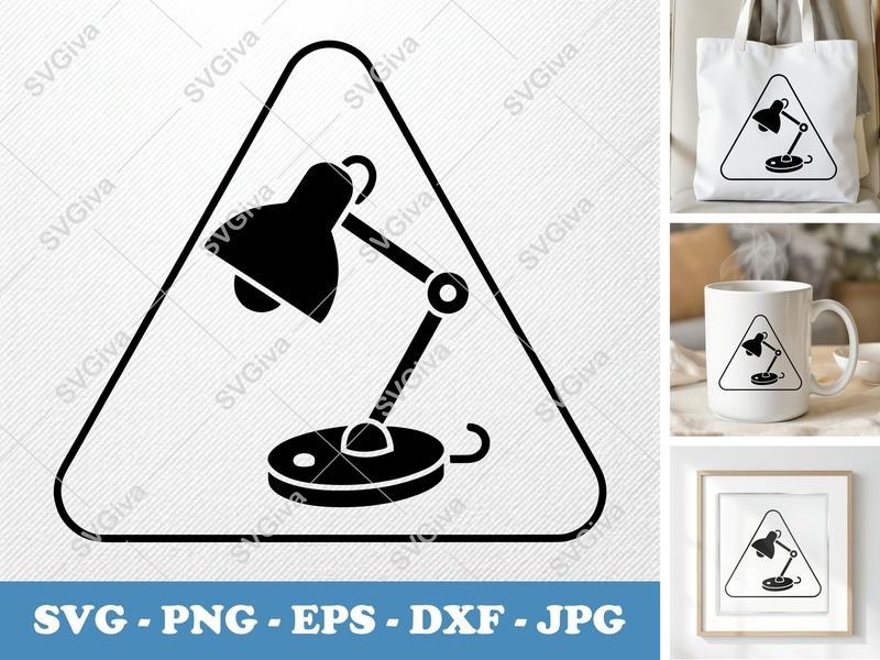 Desk Lamp SVG | Modern Clean Design | Desk Light PNG EPS DXF for Cricut, Silhouette