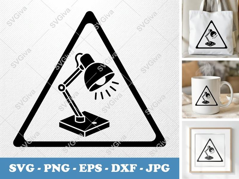 Desk Lamp SVG | Modern Clean Light | PNG EPS DXF | Cricut Silhouette File