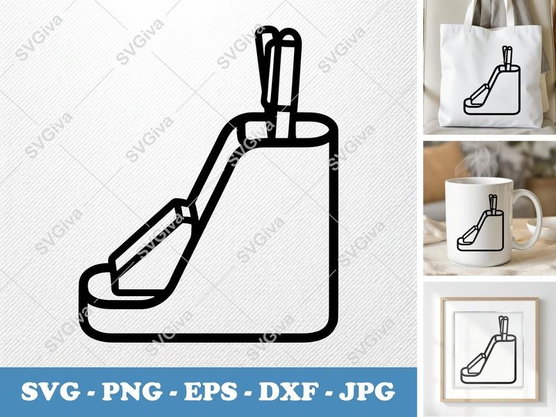 Desk Organizer SVG | Modern Pen Holder | Stationery Storage | PNG, EPS, DXF for Cricut & Silhouette