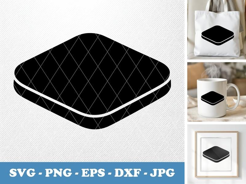 Desk Pad isometric angle SVG, Puffy Soft Shape PNG EPS DXF | Cricut Silhouette Cut File, Workspace Icon