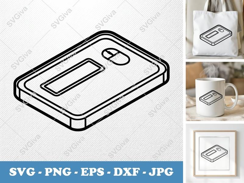 Desk Pad SVG Modern Clean Design, Mouse Pad, Rectangle Mat | PNG EPS DXF for Cricut, Silhouette
