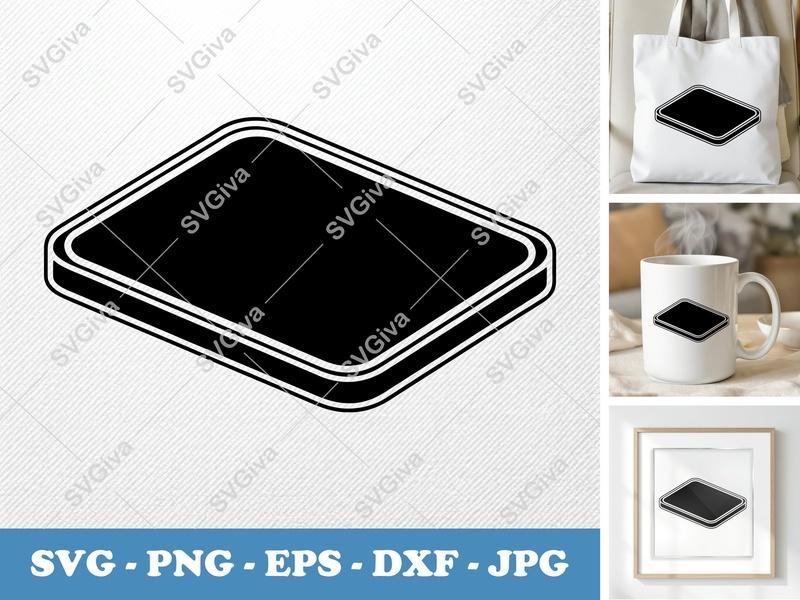 Desk Pad SVG | Modern Clean Design | Rounded Rectangle Mat | PNG, EPS, DXF for Cricut, Silhouette