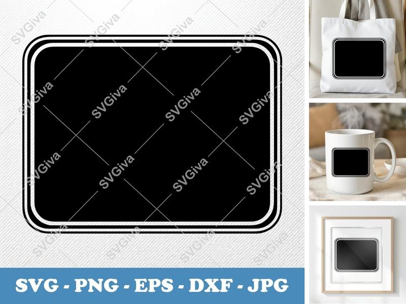 Desk Pad SVG, Modern Clean Design, Rounded Rectangle, Outline Border | PNG EPS DXF | Cricut Silhouette Cut File
