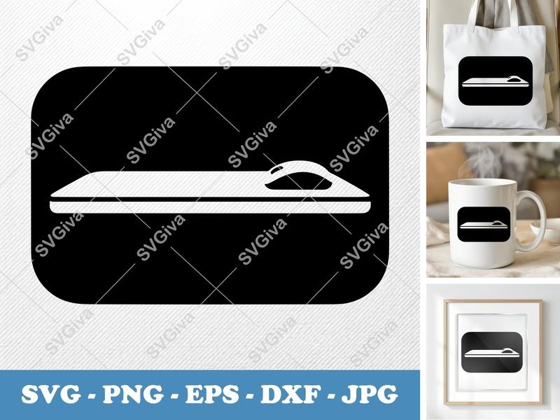 Desk Pad SVG | Modern Mouse Pad Icon | Desk Mat Cut File for Cricut, Silhouette | PNG EPS DXF Vector