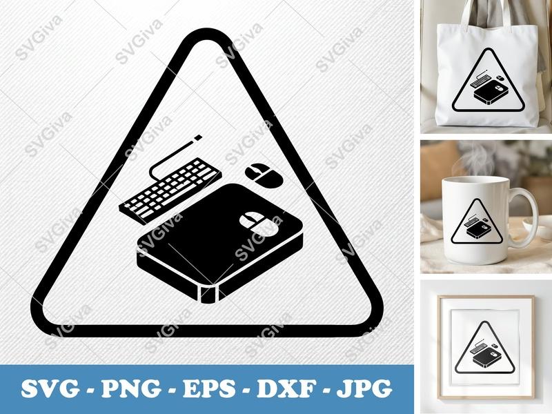 Desk Pad SVG | Modern Workspace Keyboard Mouse Design | PNG EPS DXF for Cricut Silhouette