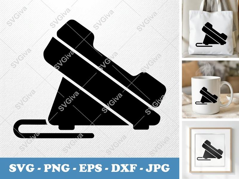 Desk Phone SVG | Modern Clean Design | PNG EPS DXF | Cricut Silhouette Cut File