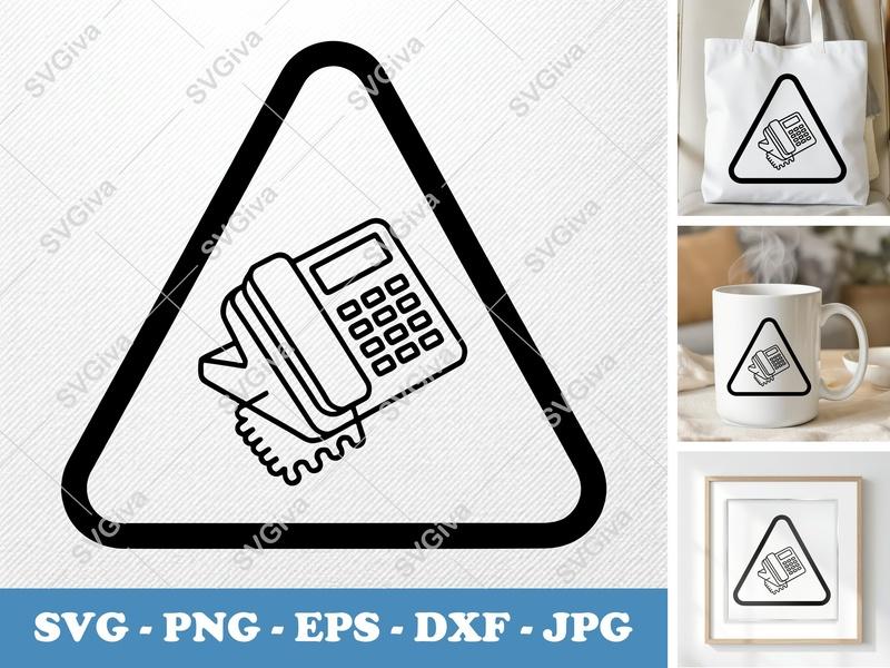 Desk Phone SVG | Modern Icon, Outline Clipart | PNG EPS DXF for Cricut, Silhouette | Business Office Vector