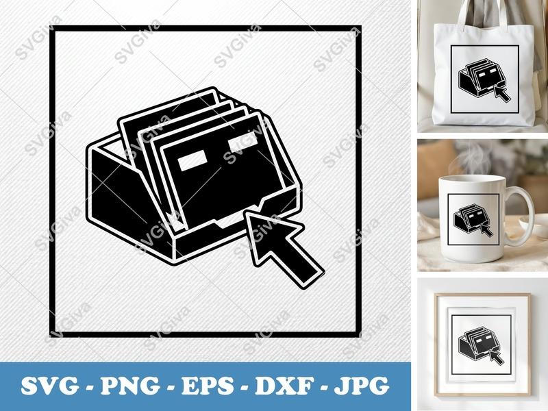 Document Tray SVG | Modern Clean Design, Files, Folders, Cursor | PNG EPS DXF for Cricut, Silhouette