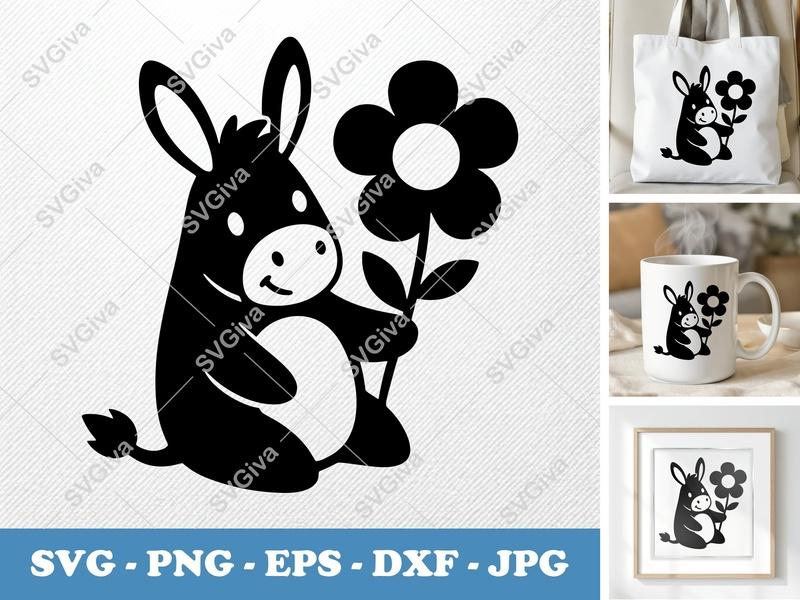 Donkey 1765116717887 mod12 SVG Cut File | Cricut Silhouette | PNG EPS DXF