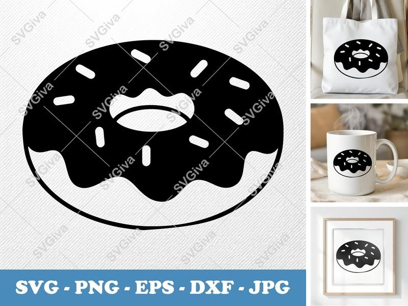 Donut SVG | Soft Puffy Forms, No Sharp Corners | PNG, DXF, EPS | Cricut & Silhouette Cut File