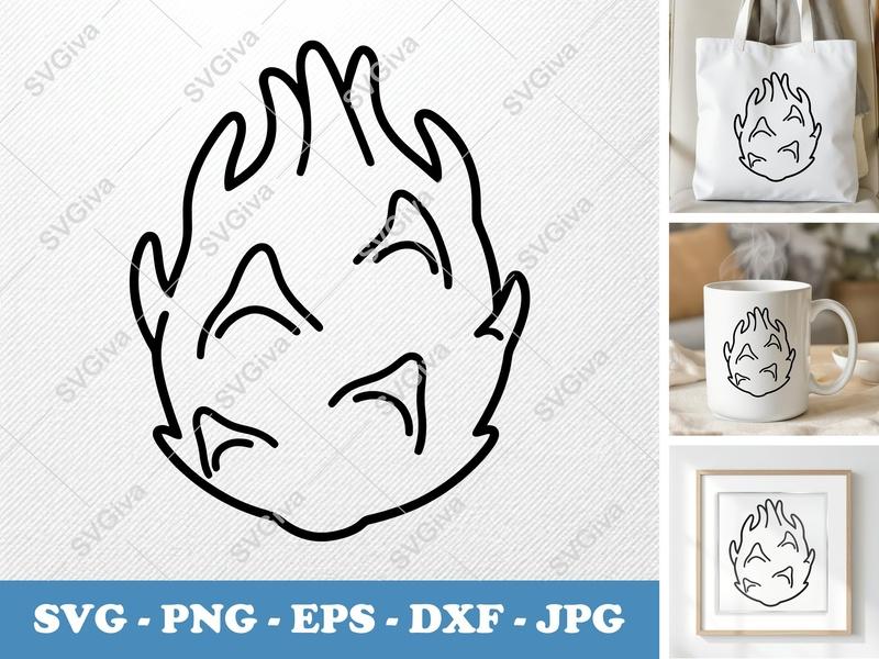 Dragon Fruit SVG | Friendly Bean-Shaped Cut File | Rounded Body Design | PNG DXF EPS for Cricut & Silhouette