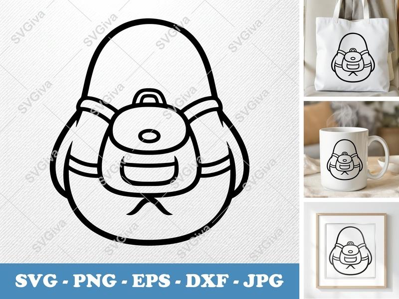Duck with Backpack SVG | Cute Animal Adventure PNG EPS DXF | Cricut & Silhouette Cut File | Modern Simple Design