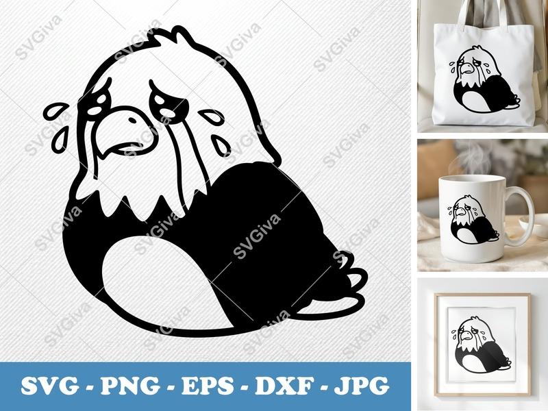 Eagle Crying SVG | Puffy Soft Shapes PNG DXF EPS | Cricut Silhouette File