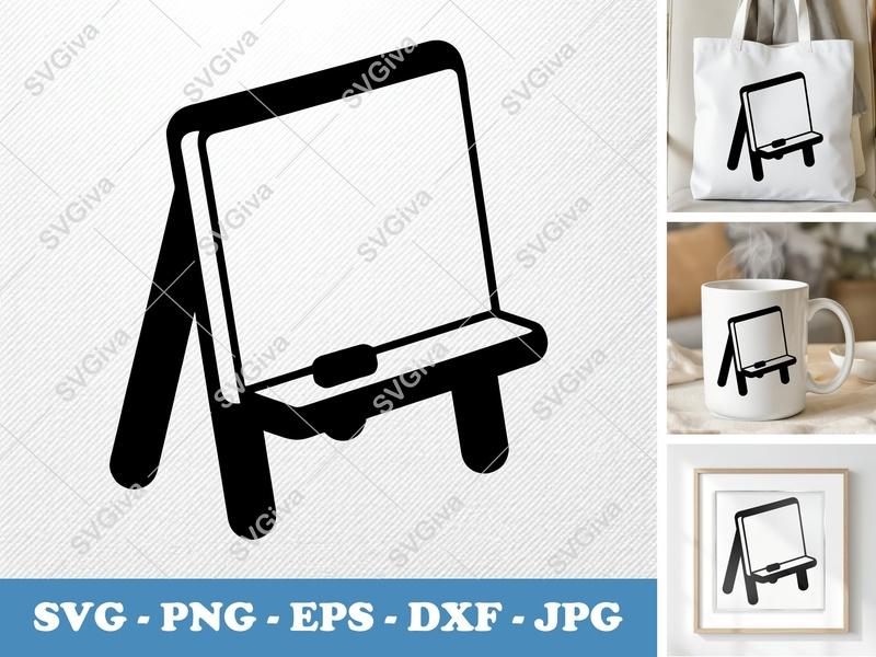 Easel SVG | Modern Clean Design, Art Display Stand | PNG EPS DXF | Cricut Silhouette Cut File