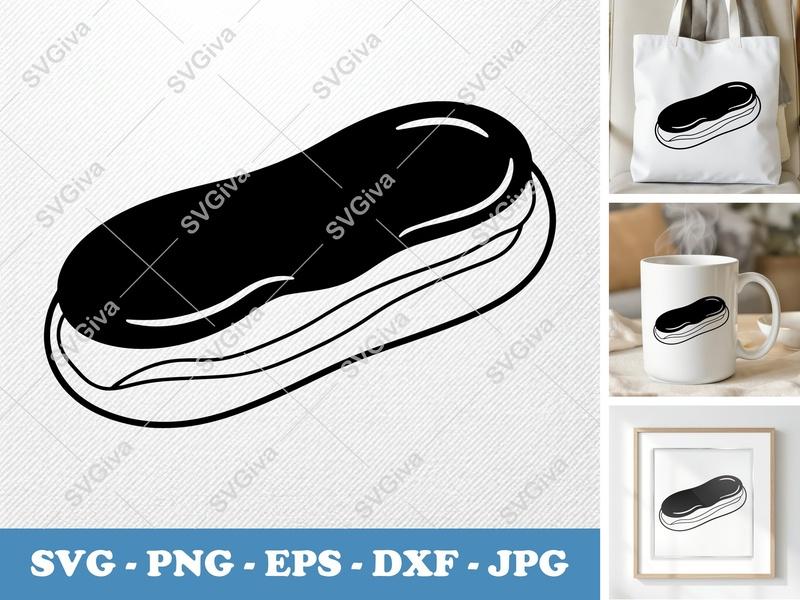 Eclair SVG | Puffy Soft Forms | Inflated Shapes | PNG DXF EPS | Cricut Silhouette Cut File