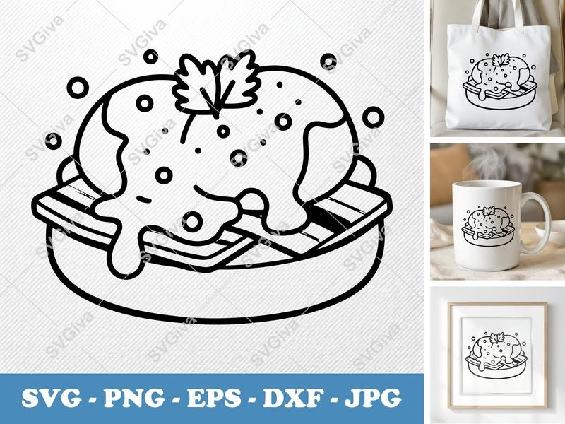 Eggs Benedict SVG, Modern Clean Breakfast Food PNG EPS DXF for Cricut Silhouette, Brunch Meal Vector Clipart