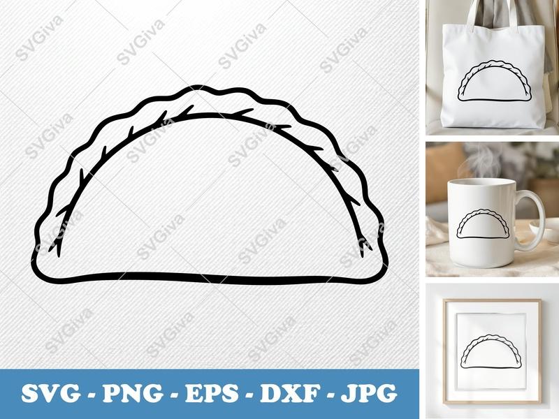 Empanada SVG | Puffy Pillow Soft Design | PNG DXF EPS | Cricut Silhouette File