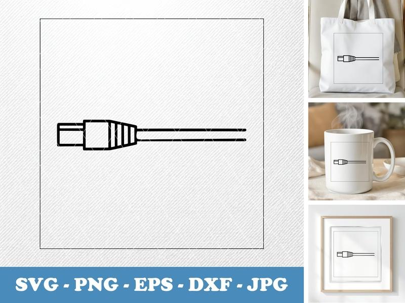 Ethernet Cable classic svg icon | Computer Network Cable | SVG PNG EPS DXF | Cricut Silhouette Cut File