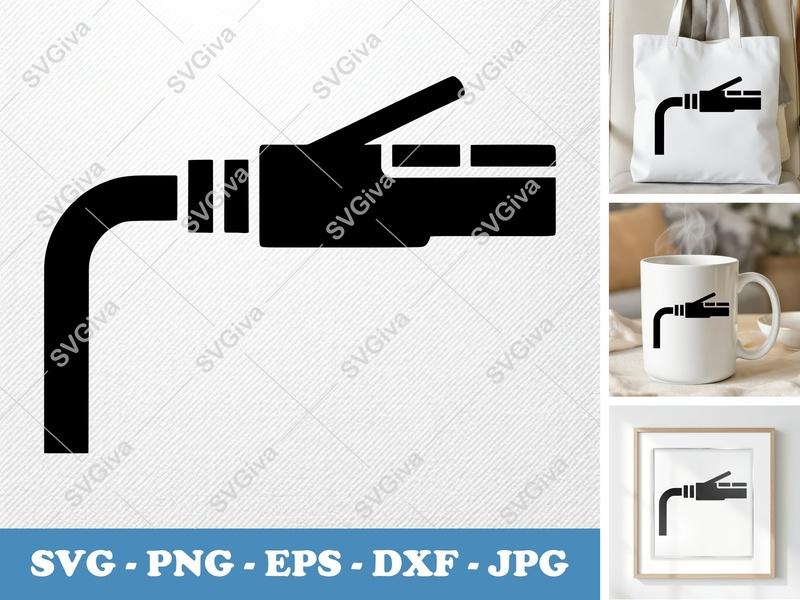 Ethernet Cable SVG | Network Cable Cut File, Modern Internet Icon, RJ45 Plug | PNG EPS DXF for Cricut, Silhouette