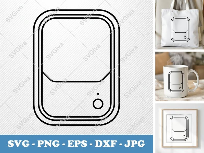 External Hard Drive SVG, Modern Clean Icon, Digital Storage Cut File | PNG EPS DXF for Cricut, Silhouette