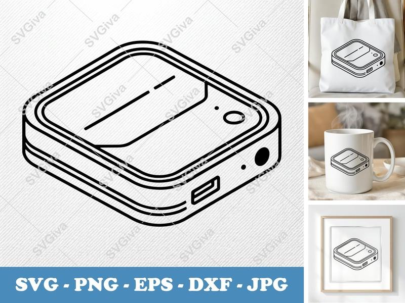 External Hard Drive SVG, Modern Data Storage Device, PNG EPS DXF | Cricut Silhouette Cut File, Computer Tech Clipart