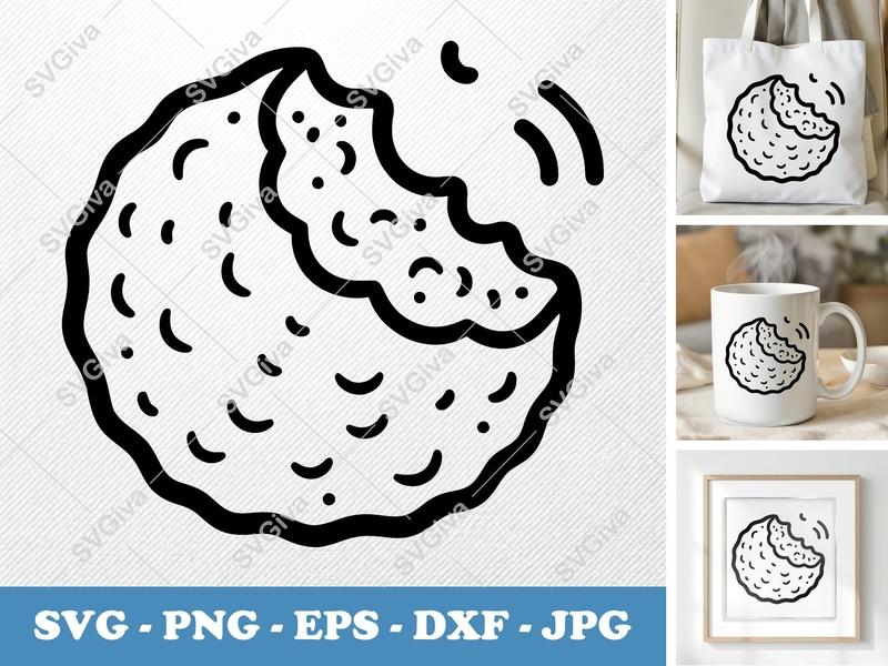 Falafel partially eaten SVG, Friendly Rounded Body Bean Shape Cut File | PNG DXF EPS for Cricut Silhouette