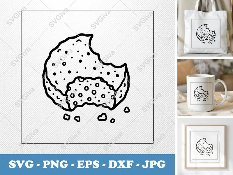 Falafel Partially Eaten SVG | Minimalist Line Art | PNG DXF EPS | Cricut Silhouette Kitchen Foodie