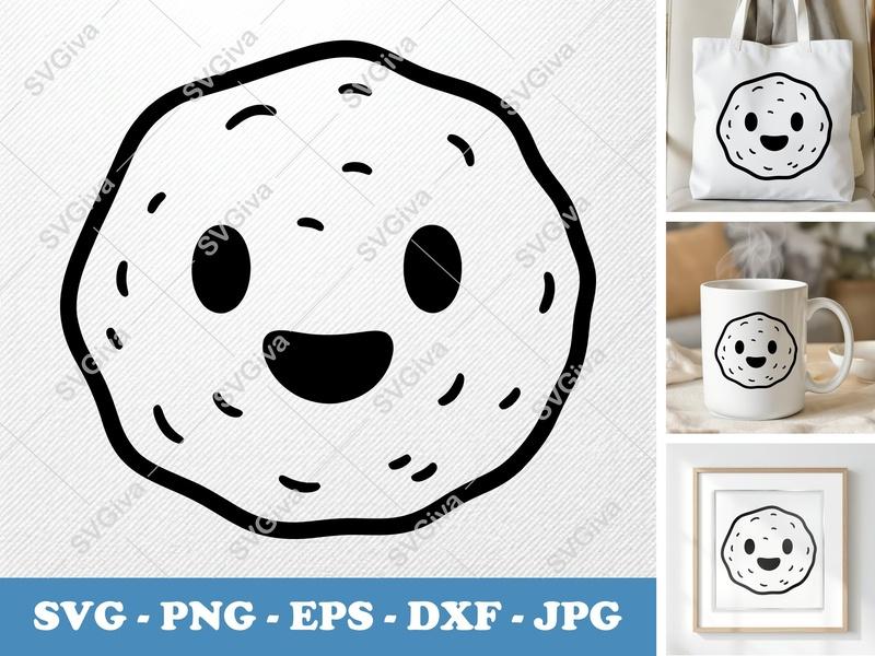 Falafel SVG | Cute Kawaii Food Cut File | Happy Meal Prep PNG EPS DXF for Cricut & Silhouette | Modern Clean Design