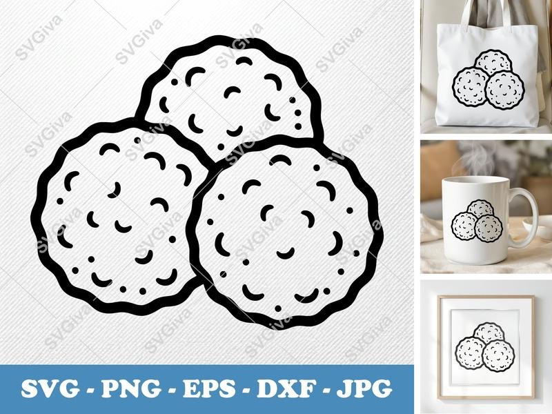 Falafel SVG, Friendly Rounded Bean-Shaped Forms | PNG, DXF, EPS for Cricut & Silhouette