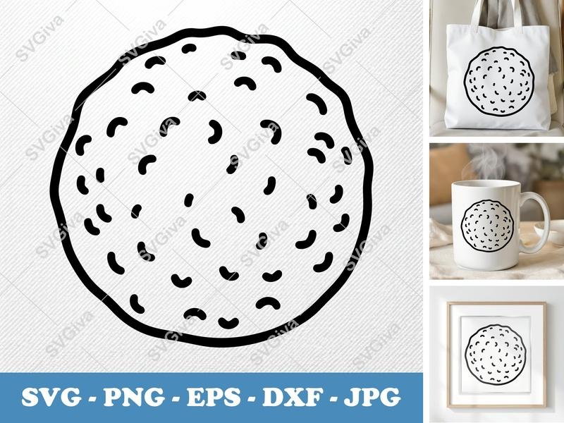 Falafel SVG | Modern Food Design, Falafel Ball, Fried Chickpea | PNG EPS DXF for Cricut, Silhouette, Vector Clip Art